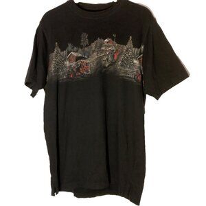 Clearwater Outfitters Biker Santa Motorcycle T Shirt Men Medium Black Christmas